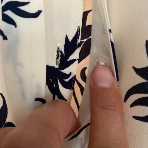 NWT Tory Burch 100% silk Navy & White Floral Jumpsuit Size 6 - Picture 6 of 14